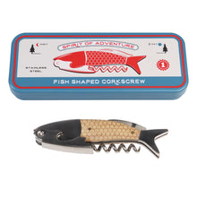 Load image into Gallery viewer, Fish shaped corkscrew in a tin