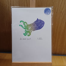 Load image into Gallery viewer, A5 Print Bob-tailed Squid  - Purple/Green
