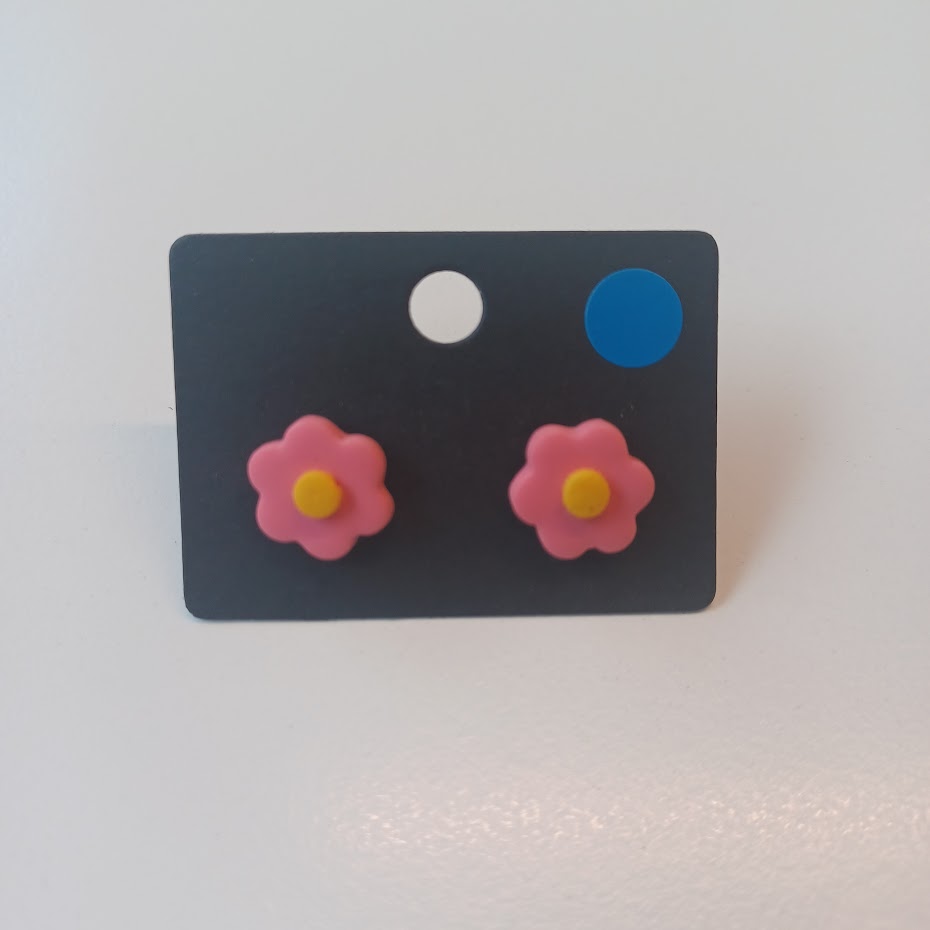 Pink Flower Studs