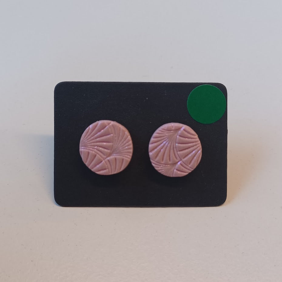 Mini Patterned Pink Studs