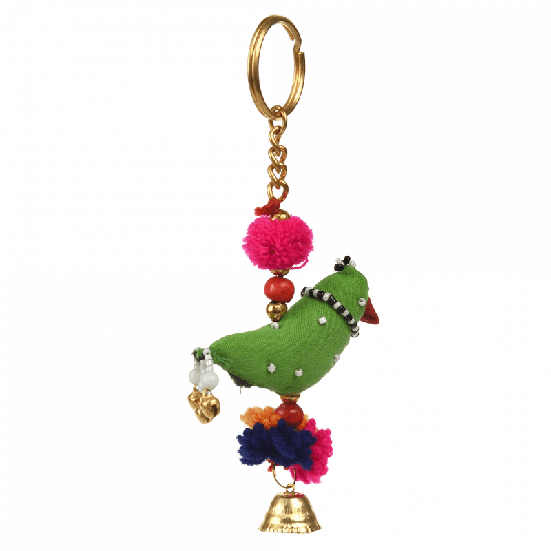 Fabric Bird Keyring