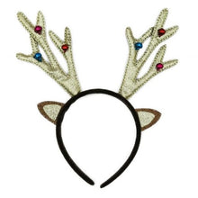 Load image into Gallery viewer, Deluxe Glitter Reindeer Antlers
