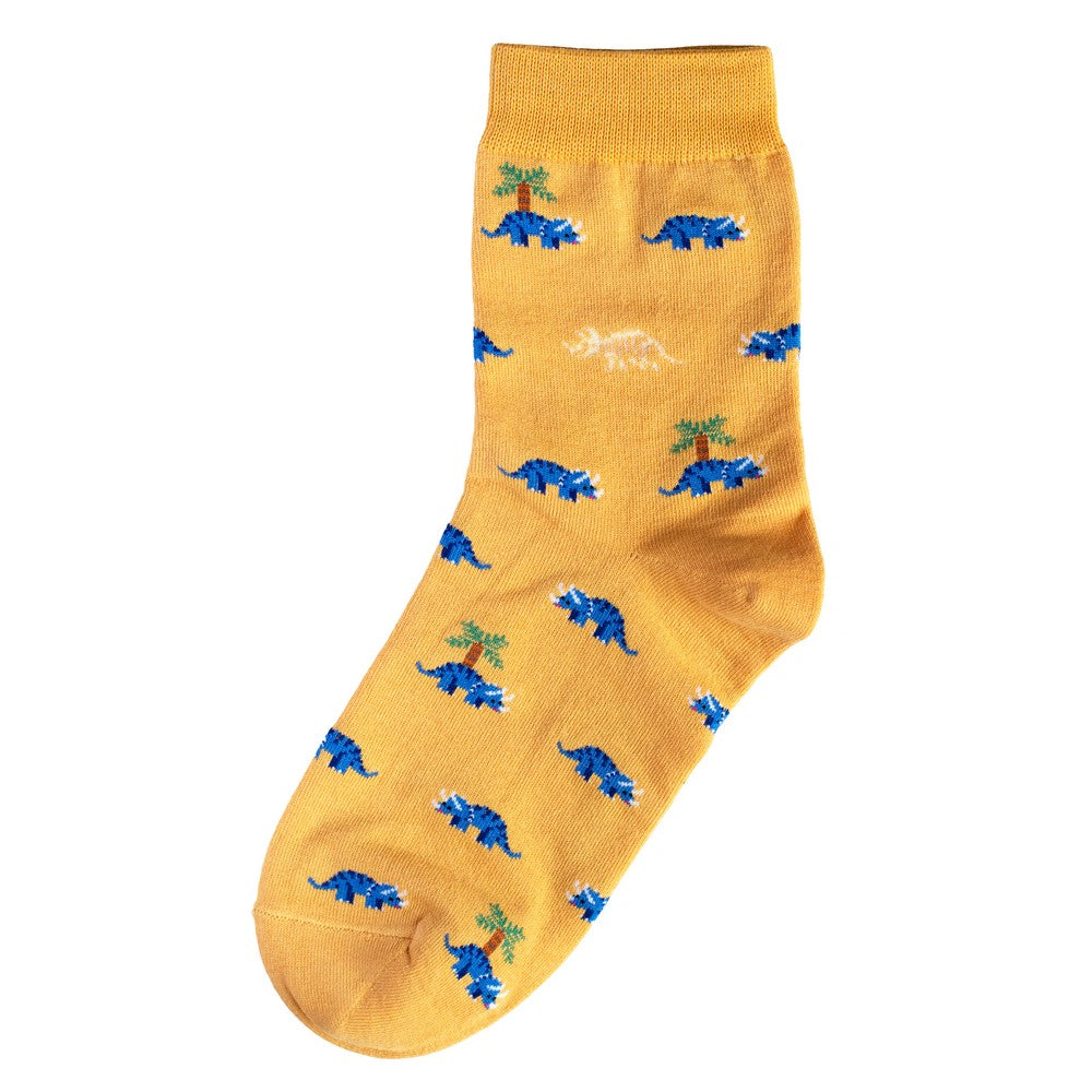 Triceratops Yellow Socks