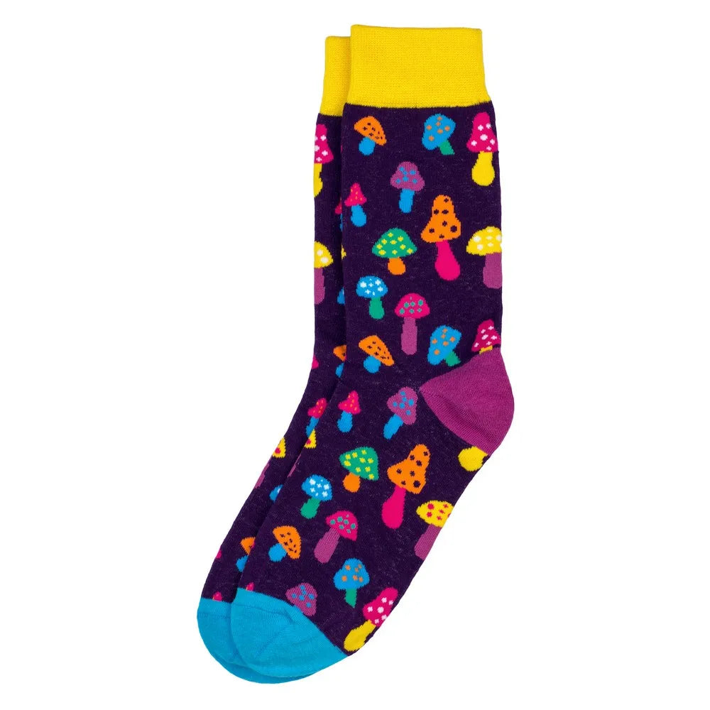 Colourful multi funghi socks