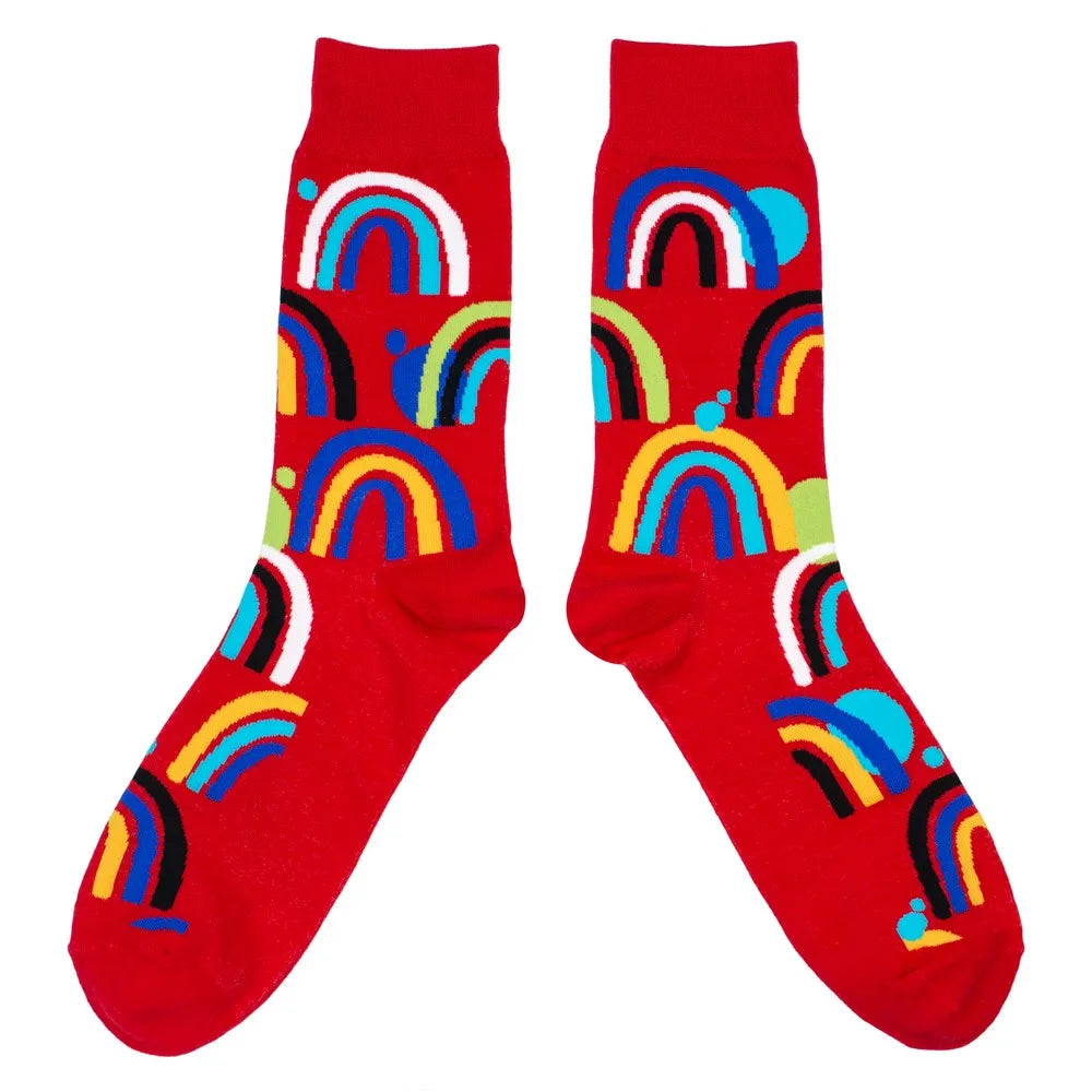 Rainbow Red Socks