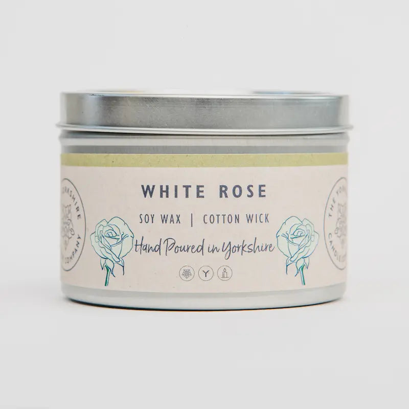 White Rose Small Candle