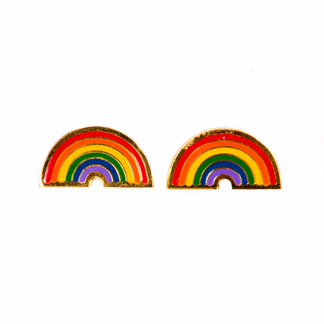 Rainbow Enamel Earrings