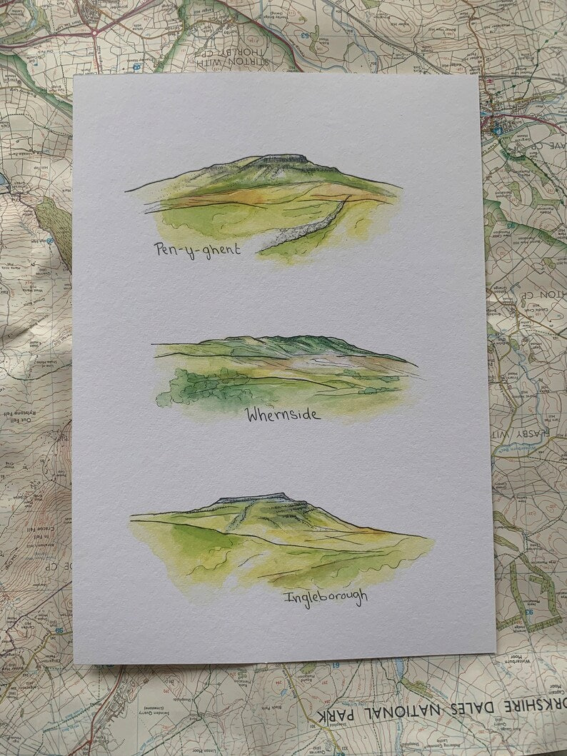 Gemma Bailey Print Yorkshire Three Peaks A4