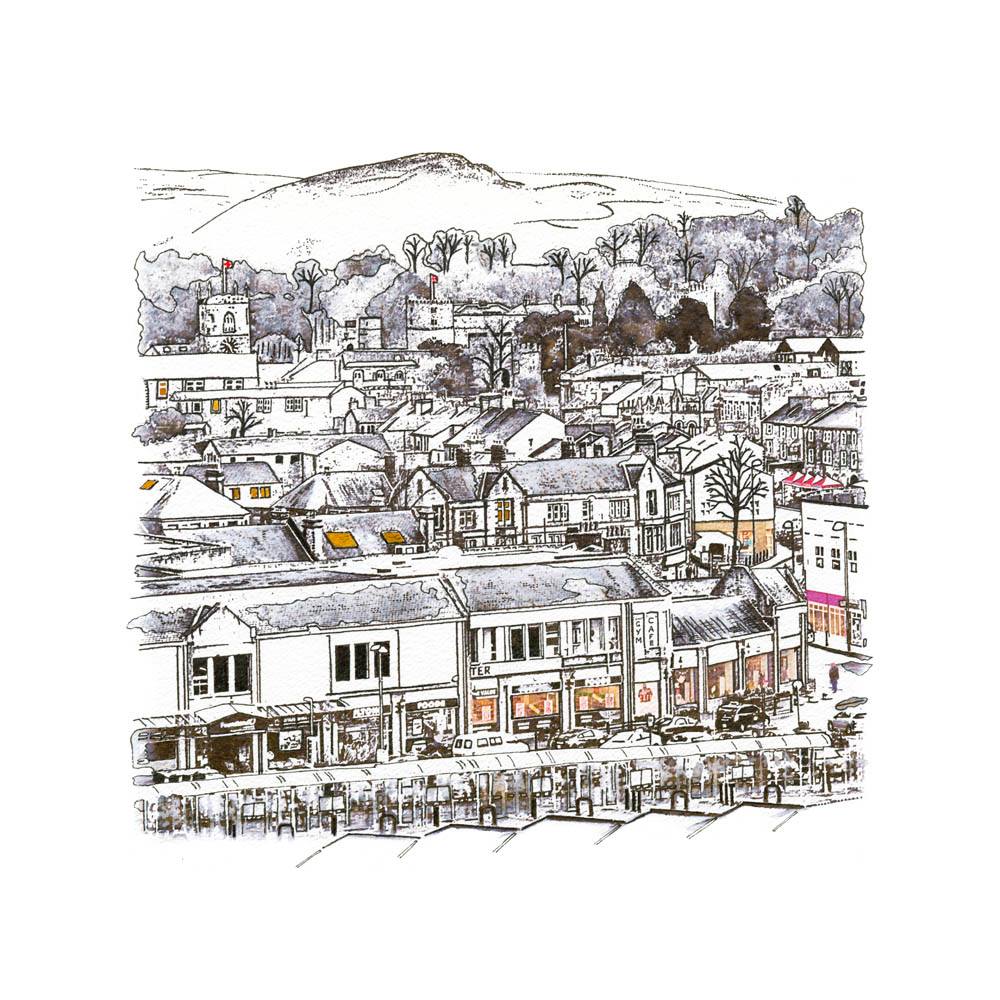 Jemma Garland Postcard - 'Town and Crag'