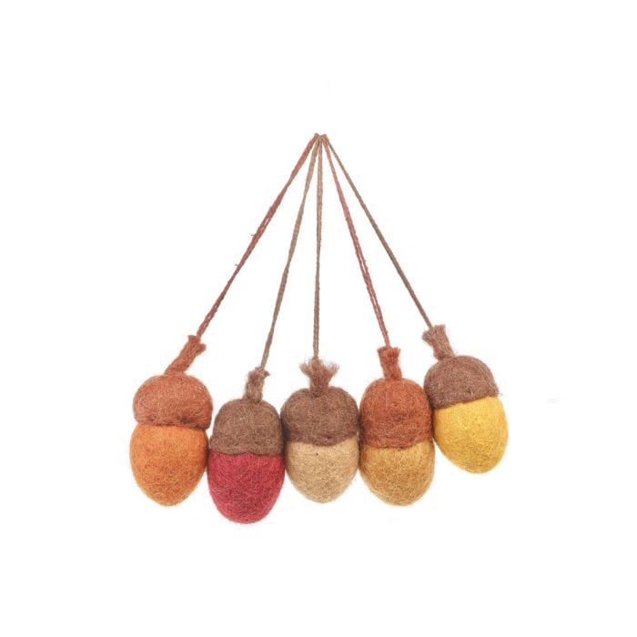 Autumnal Acorns Set of 5