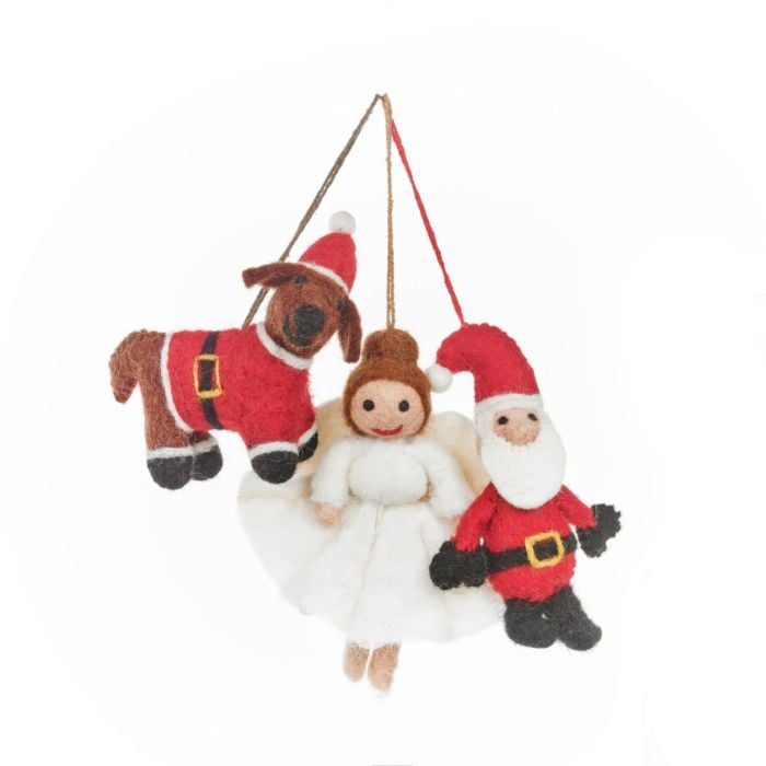 Handmade Felt Festive Favourites (Set of 3) Hanging Decorations