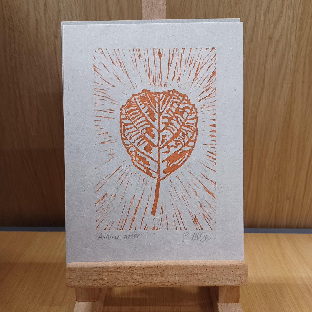 Alder Leaf A5 Print - Orange
