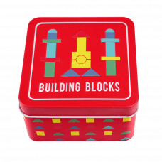 building blocks in a tin