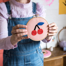 Load image into Gallery viewer, Cherry Embroidery Hoop Kit
