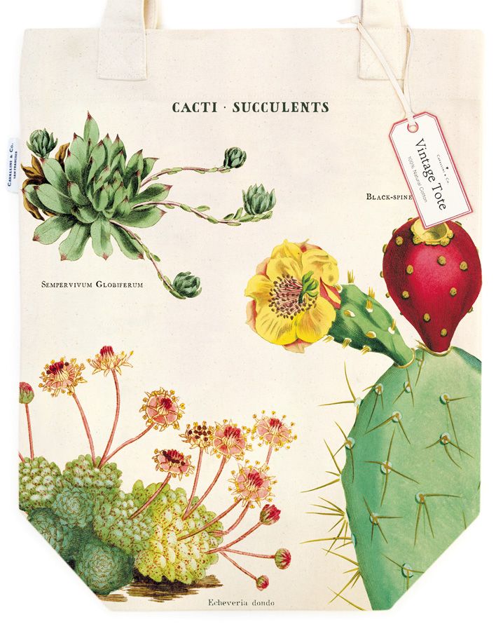 Tote Bag Cacti & Succulent Vintage